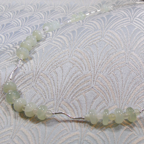 Handmade silver semi-precious bead necklace, unique  NM33