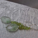 unique handcrafted semi-precious green bead earrings
