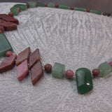 handcrafted green semi-precious bead necklace