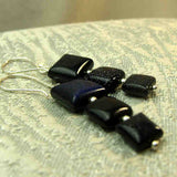 semi-precious blue goldstone earring design
