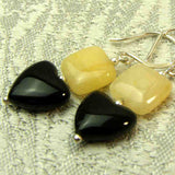 pretty semi-precious bead earrings romantic heart bead design