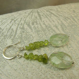 green semi-precious bead earrings