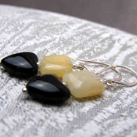 Romantic semi-precious earrings, handcrafted semi-precious jewellery B35