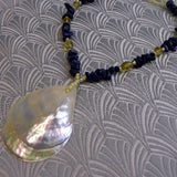lapis lazuli and shell necklace