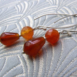 carnelian semi-precious bead earrings