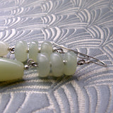 green jade semi-precious stone earrings