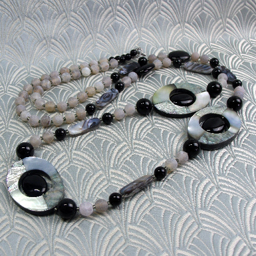 unusual jewellery, long chunky necklace, handcrafted jewellery necklace, long semi-precious stone necklace jewellery uk