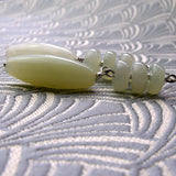 long drop green semi-precious stone earrings uk