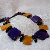 handmade purple necklace, chunky gemstone statement necklace, handmade statement necklace purple agate