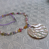 shell crystal quartz necklace handmade semi-precious stone beads