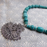chunky turquoise statement necklace uk