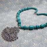 chunky turquoise necklace with pendant