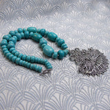 unique turquoise necklace handmade with statement