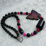 unique handmade necklace with chunky semi-precious beads