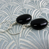 long handmade black onyx earrings uk