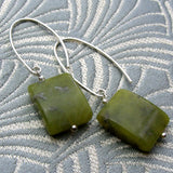 long drop jade green semi-precious earrings uk