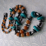 unique long handcrafted necklace semi-precious stone beads