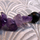 black onyx amethyst semi-precious stone beads