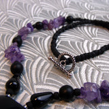 unioque black semi-precious stone necklace handmade uk