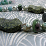 dark green jade semi-precious beads