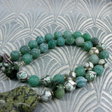 green agate green jade beads