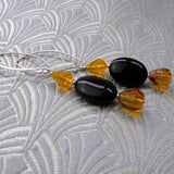 long black orange statement earrings uk