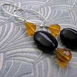 black orange long handmade statement earrings uk