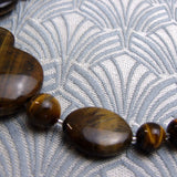 brown semi-precious stone chunky necklace