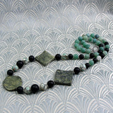 jade handmade necklace with green jade beads