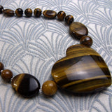 chunky tigers eye necklace large chunky bead