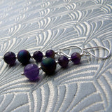 semi-precious earrings handmade amethyst beads