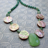 chunky green semi-precious statement necklace
