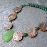 handmade semi-precious green chunky necklace uk