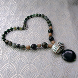 handmade green agate pendant necklace uk