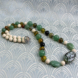 unique semi-precious gemstone necklace green colour
