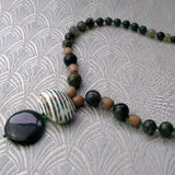 green pendant necklace handmade green agate