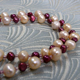 pearl and semi-precious blue goldstone necklace uk