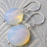 short drop semi-precious earrings handmade opal quartz