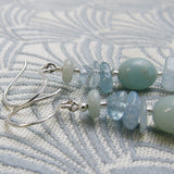 blue semi-precious stone earrings uk, long drop earrings