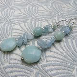 blue semi-precious earrings long design