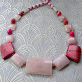 unique handmade rose quartz jewellery necklace