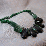 green jasper gemstone statement necklace 