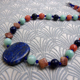 unique handmade necklace design, unusual handcrafted jewellery, semi-precious stone necklace