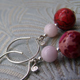 short pink earrings handmade uk