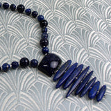 blue semi-precious stone pendant necklace
