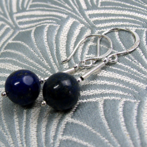 Sodalite earrings, blue drop earrings, handcrafted earring jewellery, blue semi-precious earrings CC35