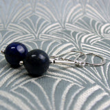 sodalite earrings, blue semi-precious stone earrings