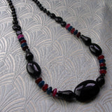 black onyx bead necklace handcrafted uk