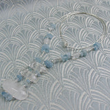 crystal quartz aqua marine sterling silver necklace