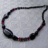 black semi-precious bead necklace handmade black onyx